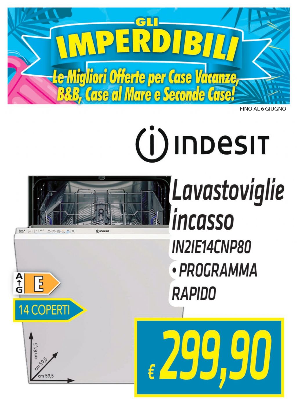 LAVASTOVIGLIE INCASSO INDESIT IN2IE14CNP80